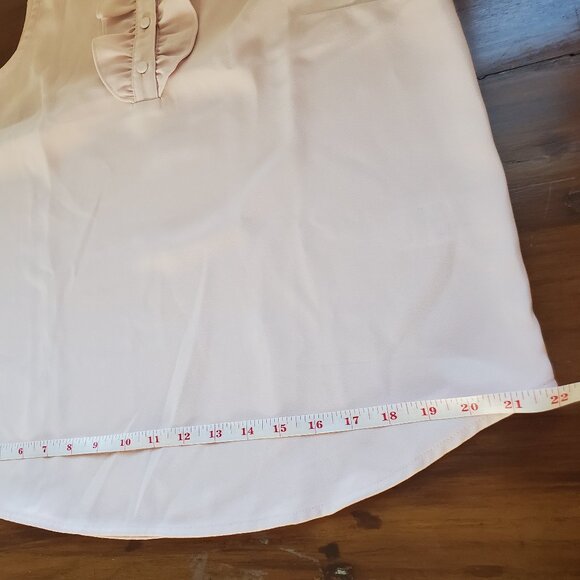 J Crew Women's light pink sleeveless top ruffle details SIZE - M - Picture 12 of 13